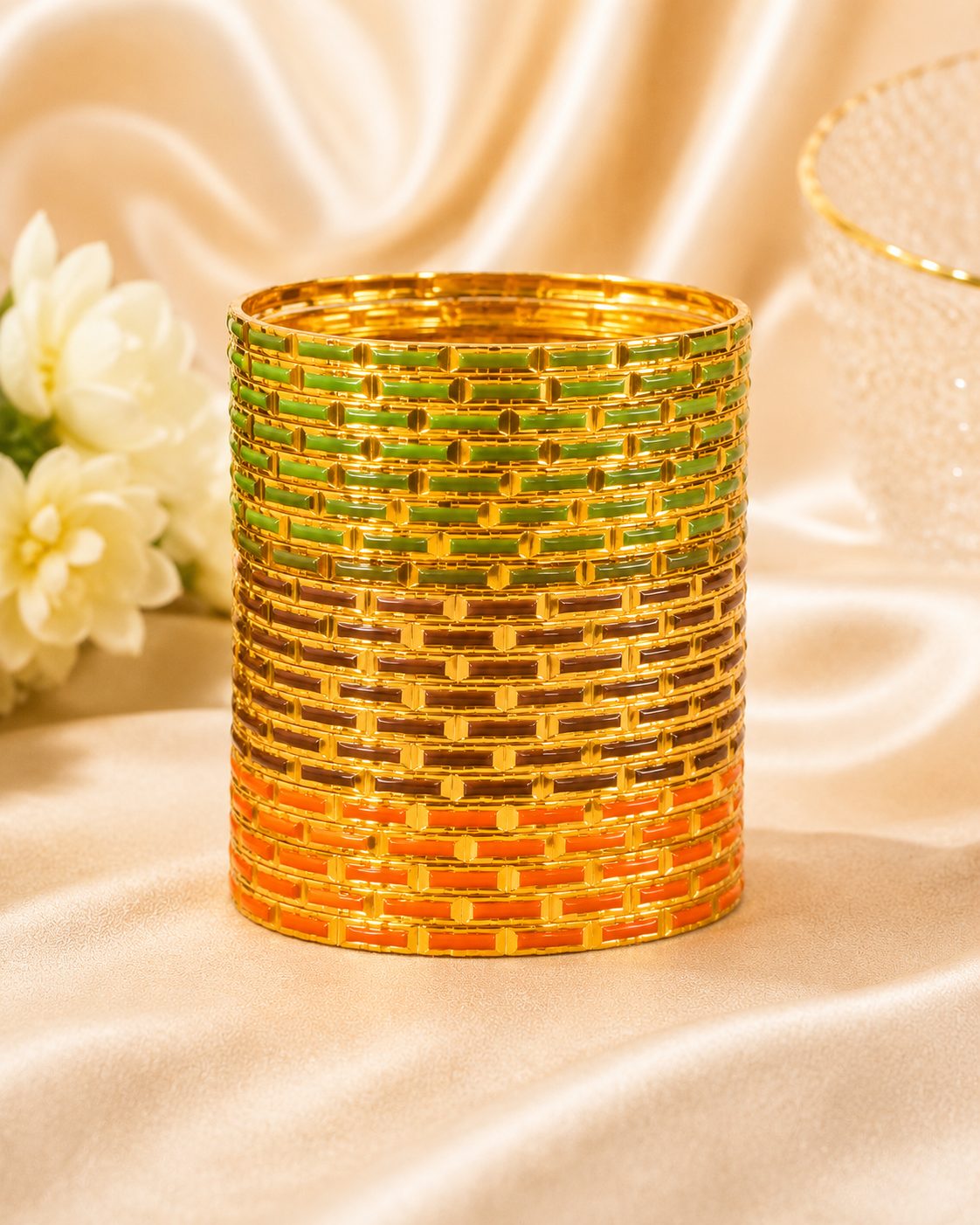 Coordinated Set of slim Stackable Bangles