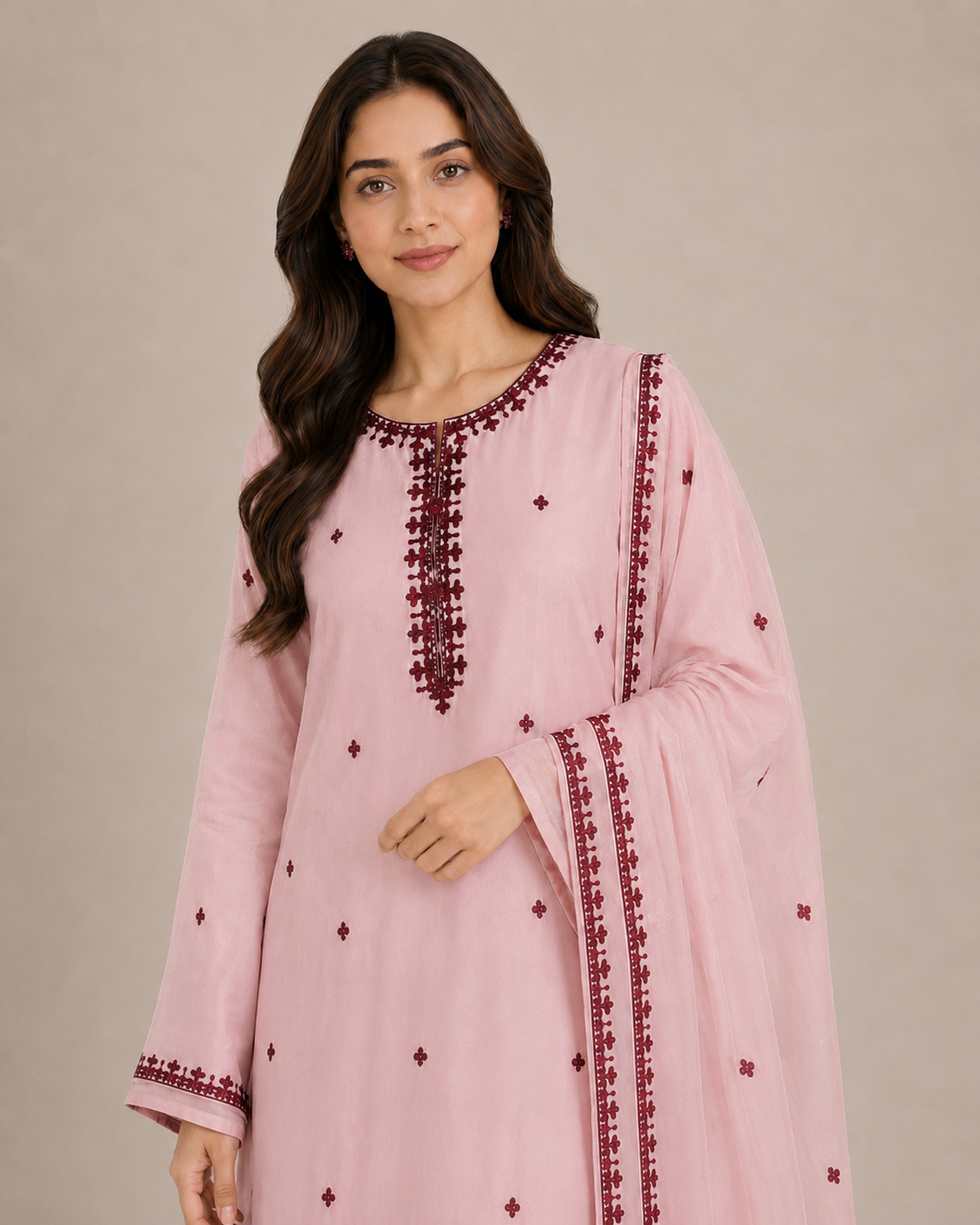 Blush Pink Viscose 3-Piece Suit