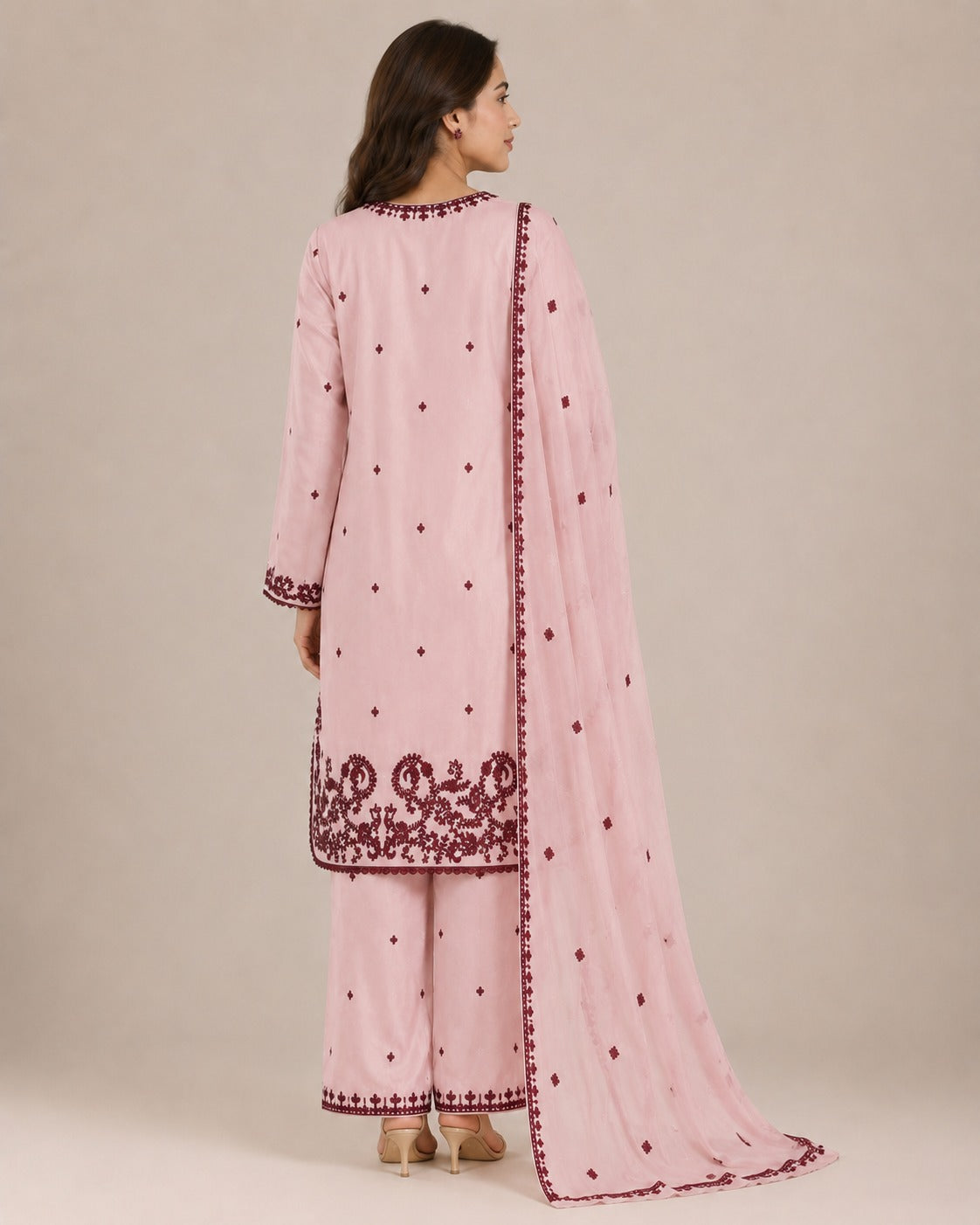 Blush Pink Viscose 3-Piece Suit