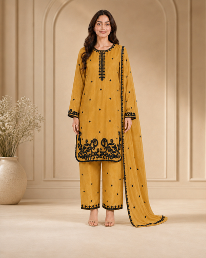 Mustard Heritage 3-Piece Viscose Suit