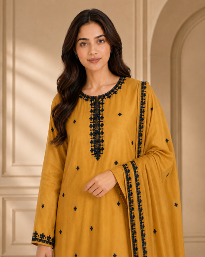Mustard Heritage 3-Piece Viscose Suit