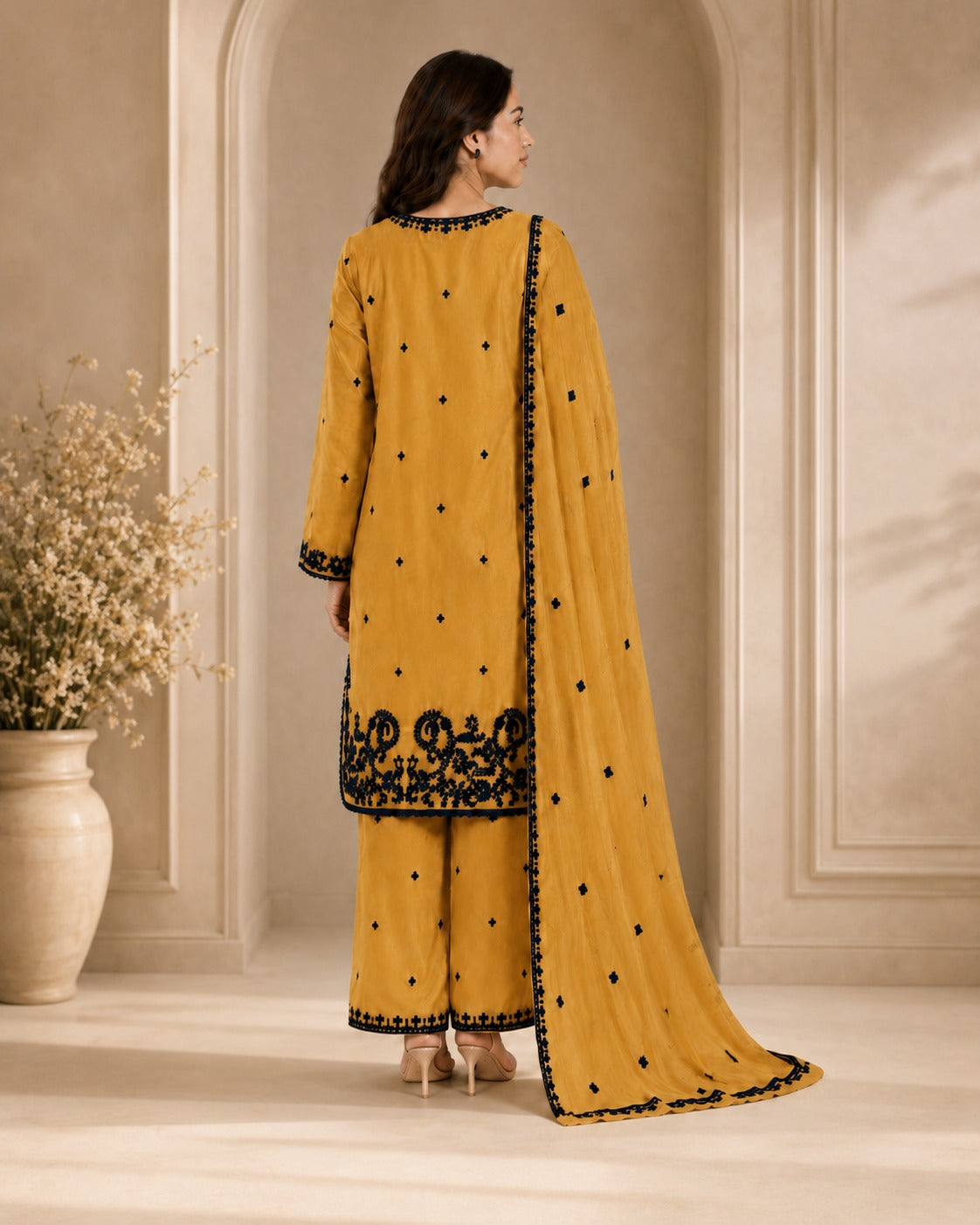 Mustard Heritage 3-Piece Viscose Suit
