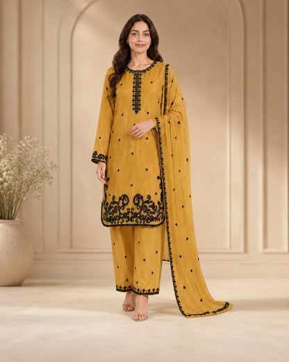 Mustard Heritage 3-Piece Viscose Suit