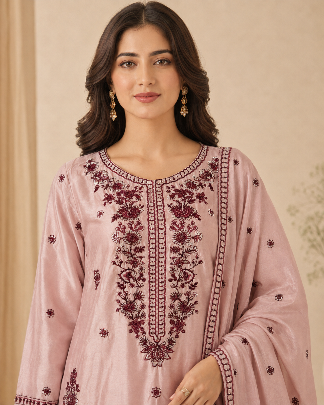 Regal Bloom Embroidered 3 Piece Suit