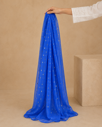 Metallic Foil Dash Print 1 piece chiffon  Scarf