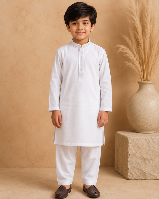 Heritage Embroidered Ban Collar Kurta Pajama