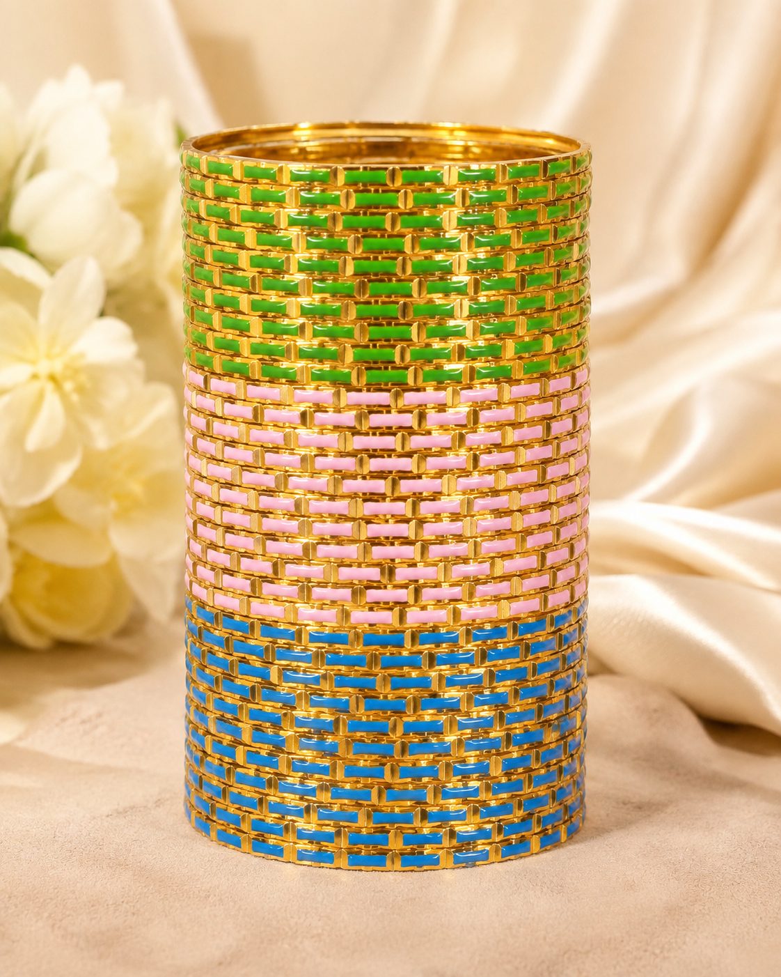 Coordinated Set of slim Stackable Bangles