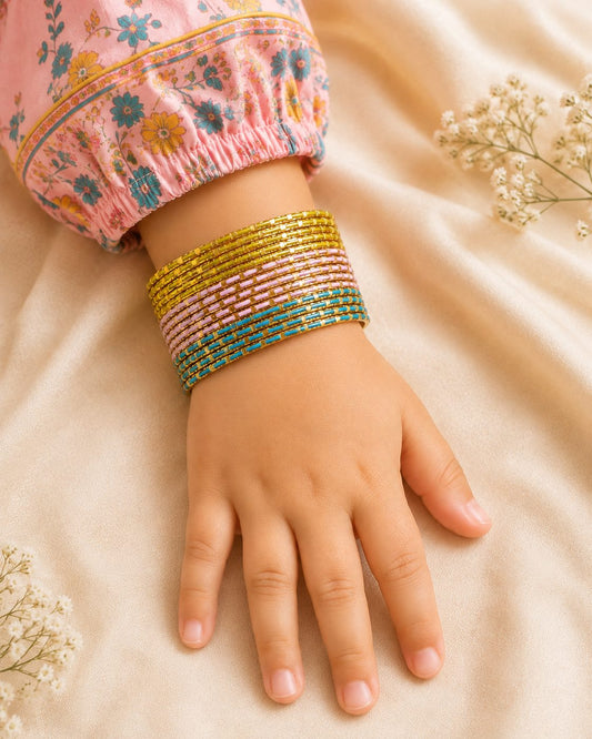 Coordinated Set of slim Stackable Bangles