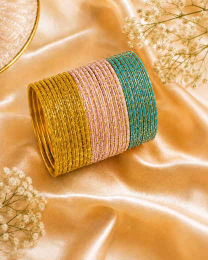 Coordinated Set of slim Stackable Bangles