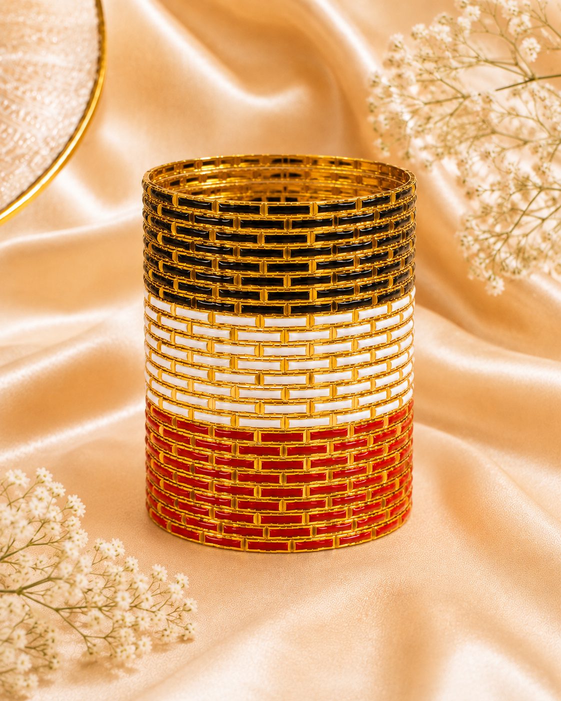 Coordinated Set of slim Stackable Bangles