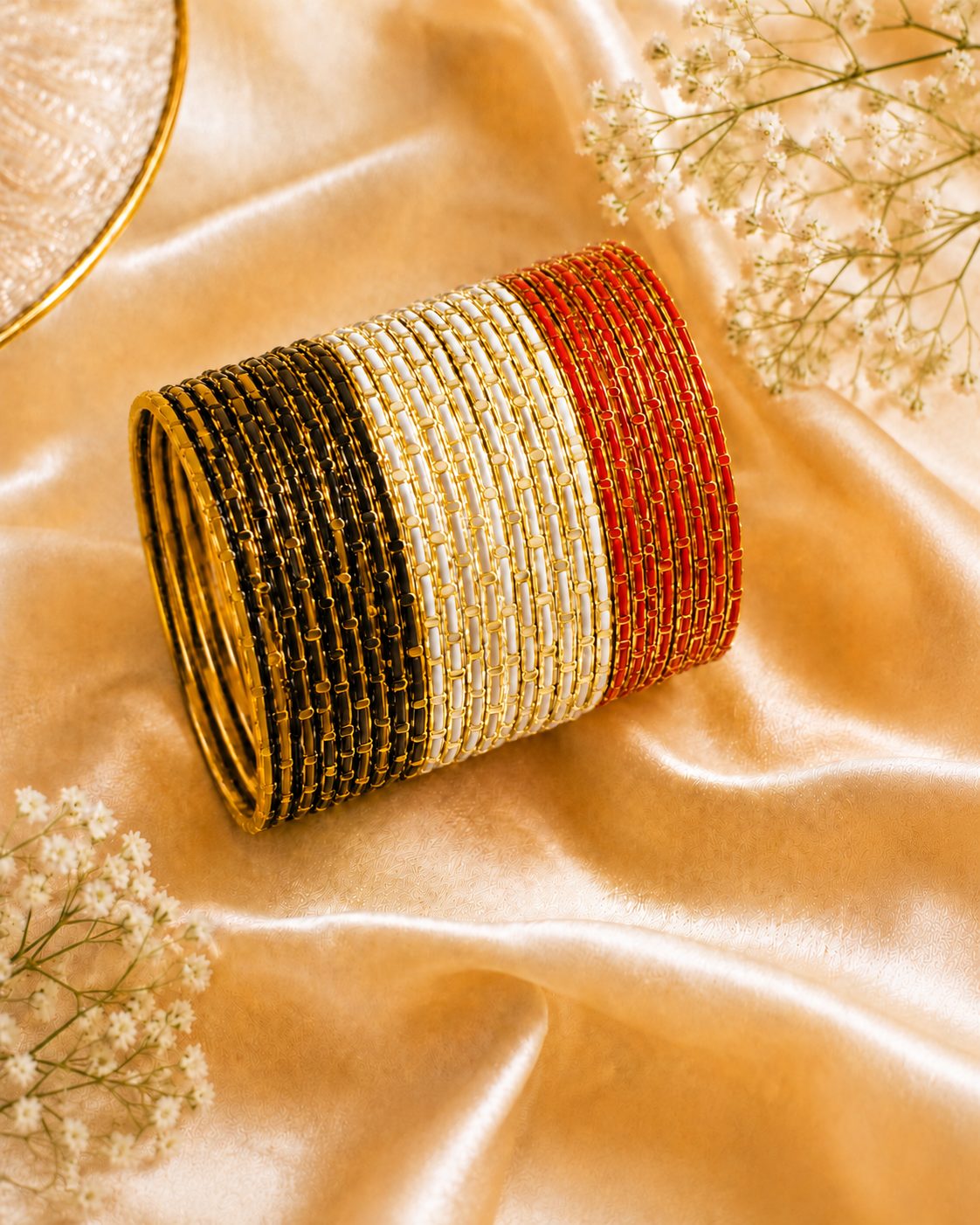 Coordinated Set of slim Stackable Bangles