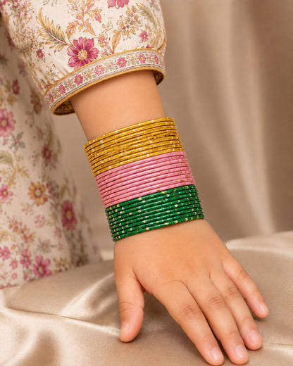 Coordinated Set of slim Stackable Bangles