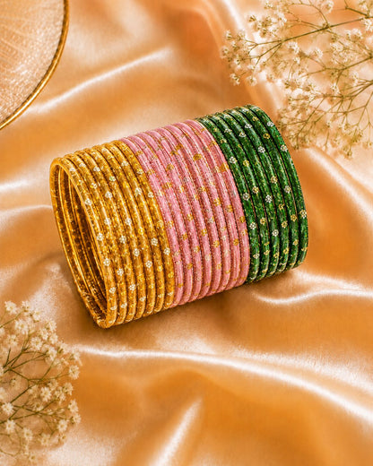 Coordinated Set of slim Stackable Bangles