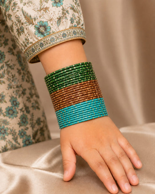 Coordinated Set of slim Stackable Bangles