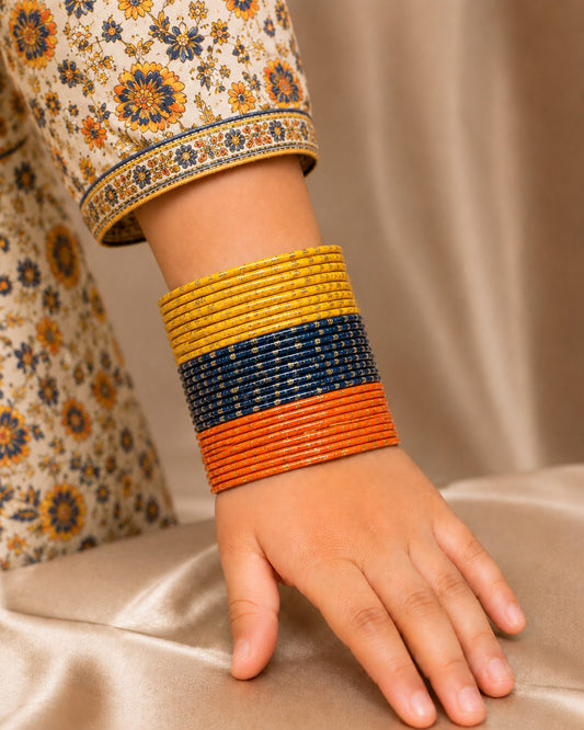 Coordinated Set of slim Stackable Bangles
