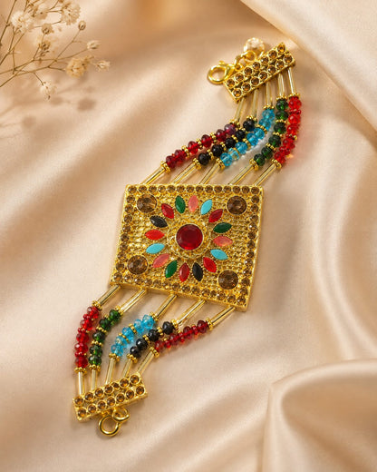 Regal Bloom Beaded Bracelet