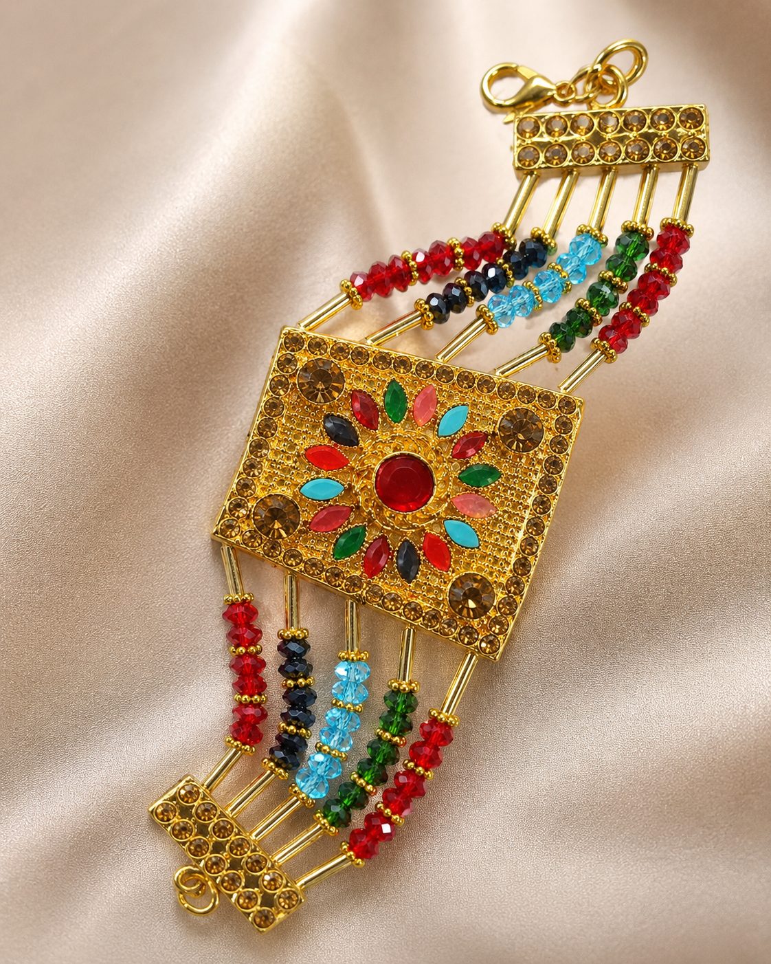 Regal Bloom Beaded Bracelet