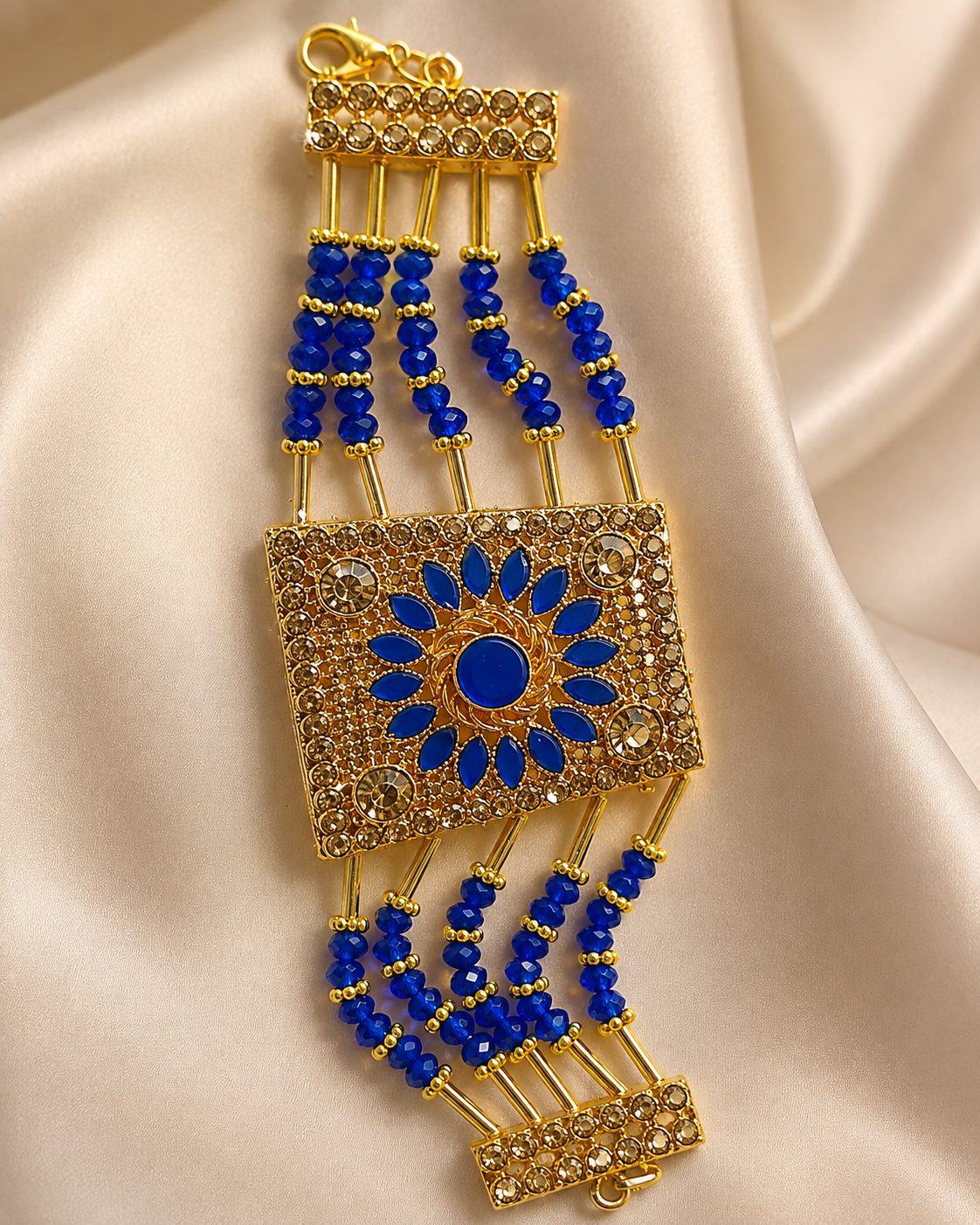 Regal Bloom Beaded Bracelet