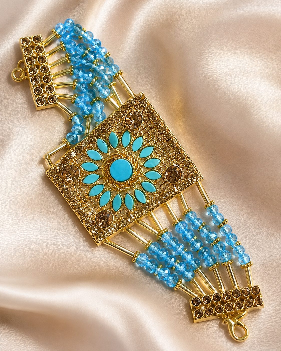 Regal Bloom Beaded Bracelet