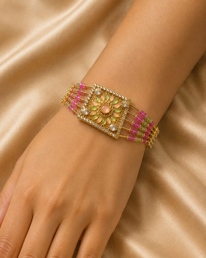 Regal Bloom Beaded Bracelet