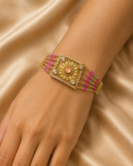 Regal Bloom Beaded Bracelet