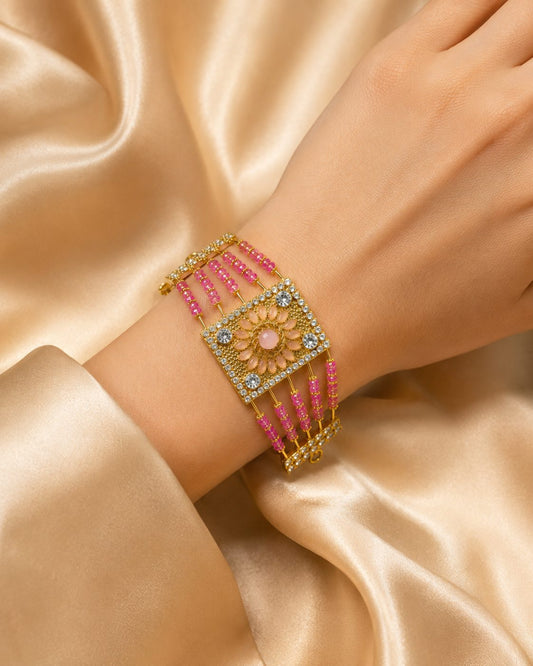 Regal Bloom Beaded Bracelet