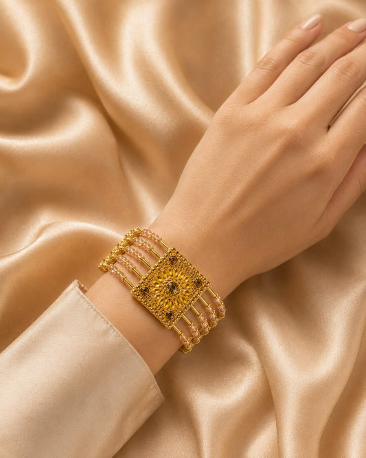 Regal Bloom Beaded Bracelet