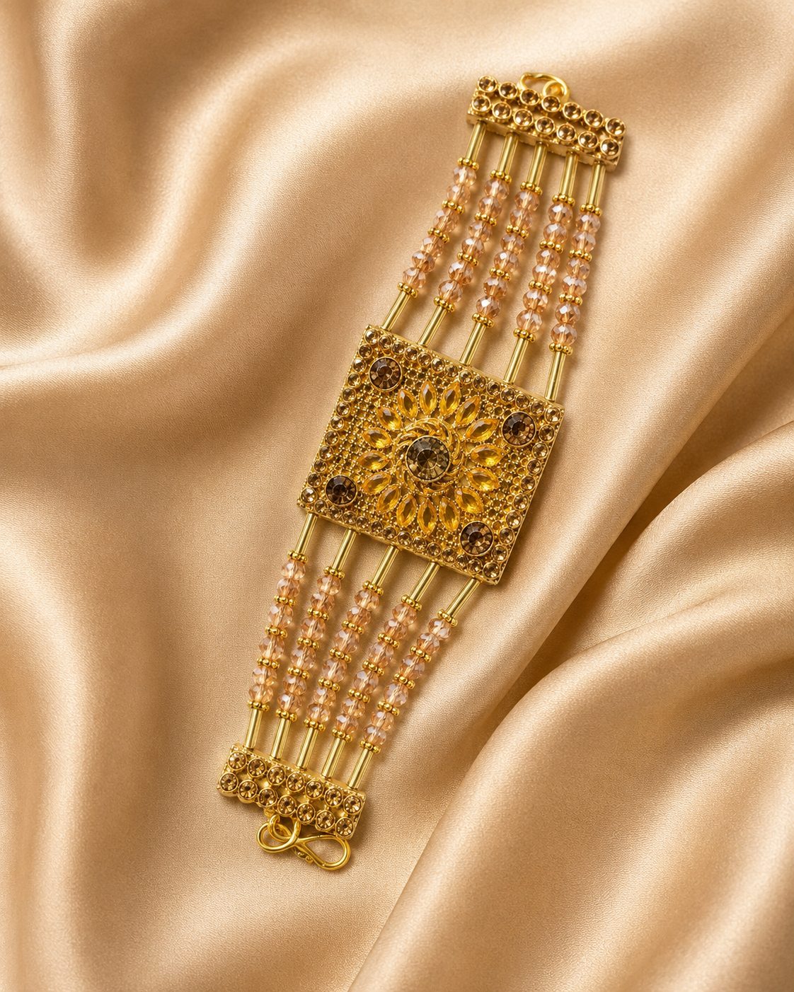 Regal Bloom Beaded Bracelet