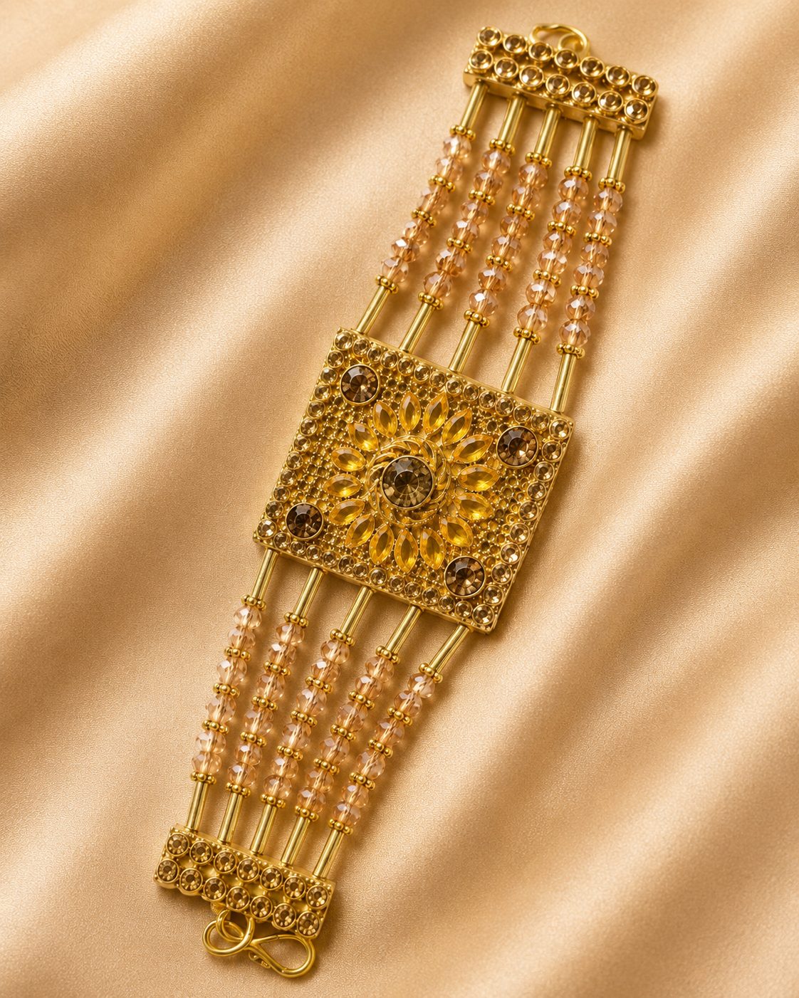 Regal Bloom Beaded Bracelet